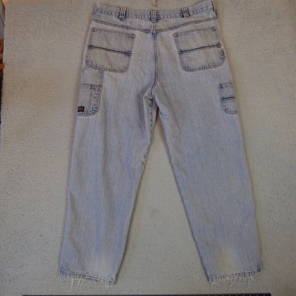 Vintage Wrangler Jeans Mens 38x31 Blue Carpenter Light Wash Straight Leg Painter - Picture 6 of 12
